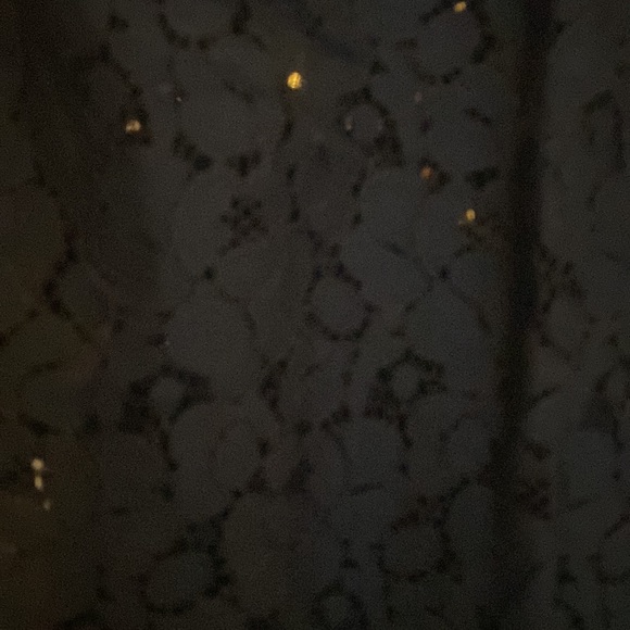 Moda International Navy Lace Blouse- size small - Picture 2 of 5